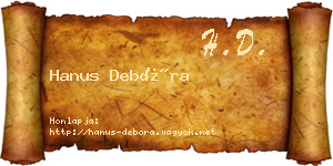 Hanus Debóra névjegykártya